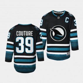 San Jose Sharks #39 Logan Couture 2023-24 Cali Fin 3rd Alternate Replica Black Youth Jersey