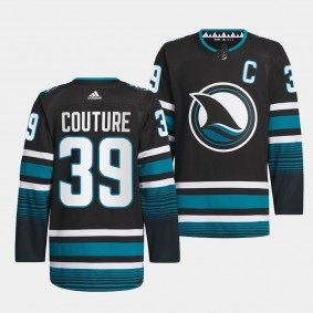 San Jose Sharks 2023-24 Cali Fin 3rd Alternate Logan Couture #39 Black Authentic Pro Jersey Men's