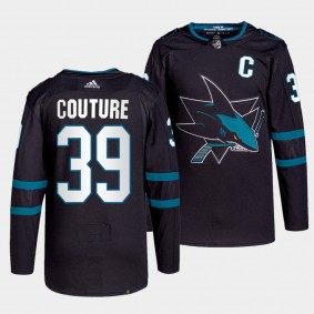 Logan Couture #39 Sharks Alternate Black Jersey 2021-22 Authentic Pro