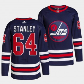 Jets Alternate Logan Stanley #64 Navy Jersey Primegreen Authentic Pro