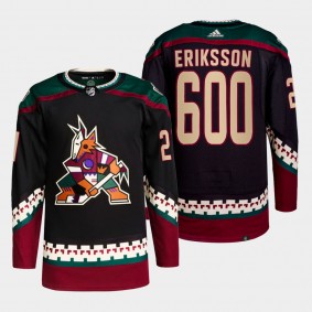 Arizona Coyotes Loui Eriksson 600th Career Point #21 Black Jersey Commemorative