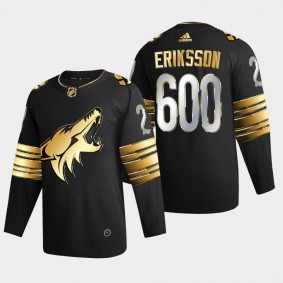 Arizona Coyotes Loui Eriksson 600 Career Points #21 Black Jersey Golden Limited