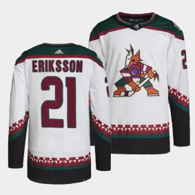 Arizona Coyotes 2022 Away Loui Eriksson #21 White Jersey Primegreen Authentic Pro