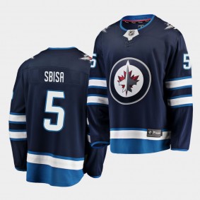 Luca Sbisa #5 Jets Home Navy Breakaway Player Jersey