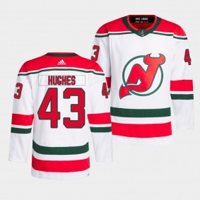 Luke Hughes New Jersey Devils 2023 Heritage Classic White #43 Authentic Pro Jersey Men's