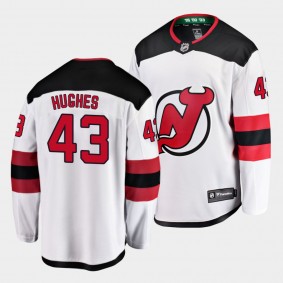 New Jersey Devils Luke Hughes Away White Breakaway Player Jersey Men's