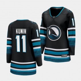 Luke Kunin San Jose Sharks 2023-24 Cali Fin 3rd Alternate Women Breakaway Player 11 Jersey