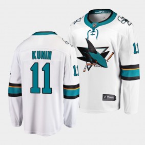 Luke Kunin San Jose Sharks 2022 Away White Breakaway Player Jersey Men