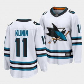 Luke Kunin San Jose Sharks 2022-23 Away White The Evolve Jersey Men's