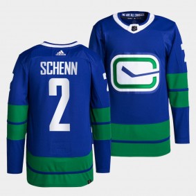 Luke Schenn Canucks Alternate Blue Jersey #2 Primegreen Authentic Pro