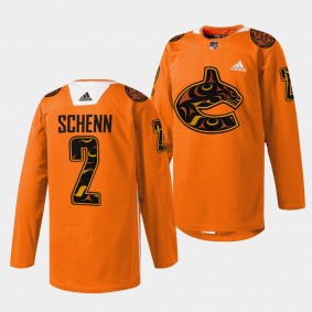 Vancouver Canucks Luke Schenn 2022 First Nations Night #2 Orange Jersey Every Child Matters