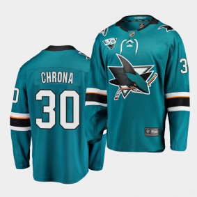 Magnus Chrona San Jose Sharks 2021 Home Men Teal 30th Anniversary Jersey