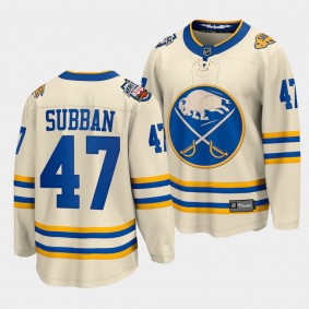 Malcolm Subban Buffalo Sabres 2022 Heritage Classic Cream Jersey Men