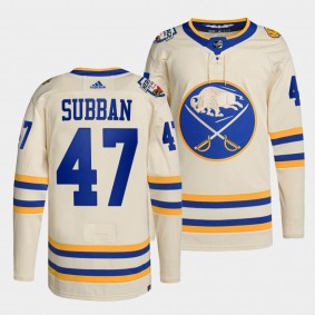 Buffalo Sabres 2022 Heritage Classic Malcolm Subban #47 White Jersey Primegreen Authentic