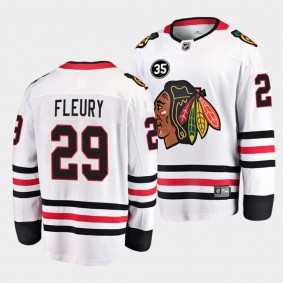 Marc-Andre Fleury Chicago Blackhawks 35 Patch Honor Tony Esposito White Away Men Jersey