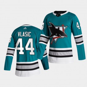 Marc-edouard Vlasic #44 Sharks 2020-21 30th Anniversary Heritage Authentic Teal Jersey