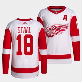 Marc Staal Red Wings Away White Jersey #18 Primegreen Authentic Pro