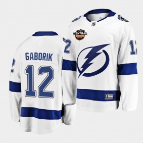 Tampa Bay Lightning Marian Gaborik 2021 Central Division Patch White Jersey Away