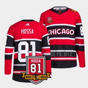 Chicago Blackhawks Only One 81 Marian Hossa #81 Red Reverse Retro 2.0 Jersey Men's