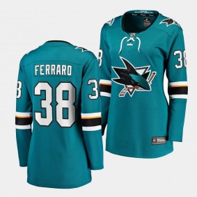 Mario Ferraro San Jose Sharks Home Women Breakaway Player 38 Jersey