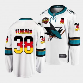 Mario Ferraro San Jose Sharks 2022 NHL Global Series White Germany Challenge Jersey