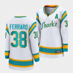 San Jose Sharks 2022 Special Edition 2.0 Mario Ferraro #38 Women White Jersey Breakaway Player