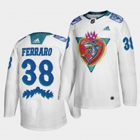 Mario Ferraro #38 Sharks 2021 Los Tiburones Night Special White Jersey