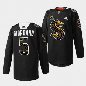 Seattle Kraken Mark Giordano Black History Month 2022 #5 Black Jersey Limited Edition