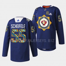 Filipino Heritage Night Mark Scheifele Winnipeg Jets Navy #55 Warmup Jersey 2022