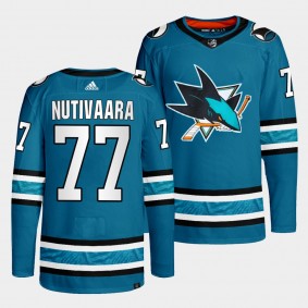 San Jose Sharks 2022-23 Home Markus Nutivaara #77 Teal Jersey Primegreen Authentic