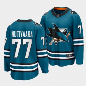 San Jose Sharks #77 Markus Nutivaara Home 2022-23 Teal The Evolve Jersey