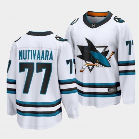 Markus Nutivaara San Jose Sharks 2022-23 Away White The Evolve Jersey Men's