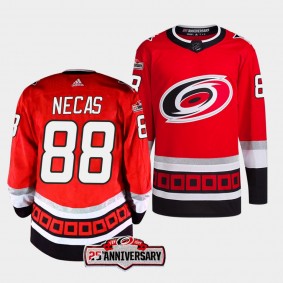 Carolina Hurricanes 2022-23 Alternate Martin Necas #88 Red Jersey 25th Anniversary