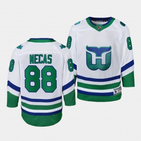 Carolina Hurricanes #88 Martin Necas Whalers Replica White Youth Jersey