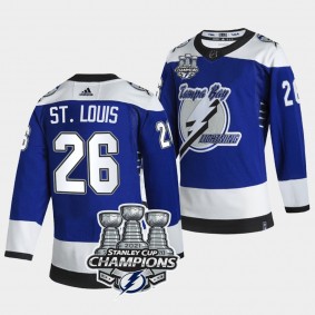 3x Stanley Cup Champions Tampa Bay Lightning Martin St. Louis Blue Reverse Retro 26 Jersey