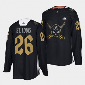 Martin St. Louis Lightning #26 Gasparilla inspired Jersey Black Pirate-themed Warmup