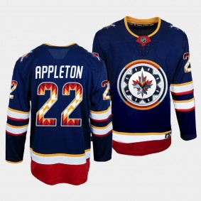 2022 WASAC Night Winnipeg Jets Mason Appleton #22 Fashion Jersey Navy