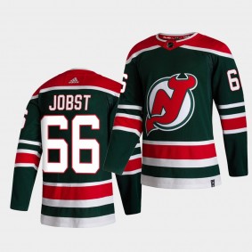 New Jersey Devils 2021 Reverse Retro Mason Jobst Green Special Edition Jersey