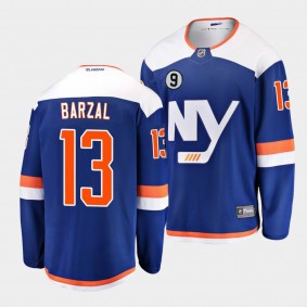 Mathew Barzal New York Islanders No.9 patch Blue Honor Clark Gillies Jersey