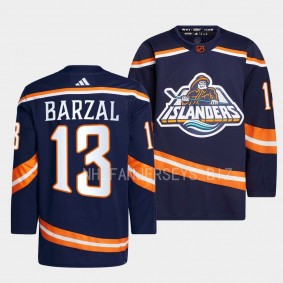 Mathew Barzal New York Islanders 2022 Reverse Retro 2.0 Navy #13 Primegreen Authentic Jersey Men's