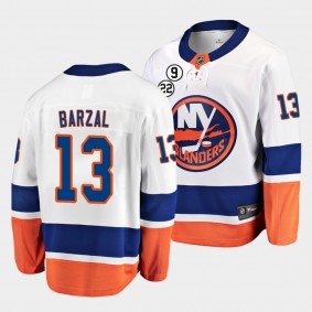 Mathew Barzal New York Islanders NO.22 Patch White Honor Bossy Jersey Men