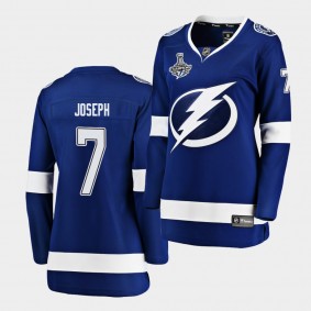 Tampa Bay Lightning Mathieu Joseph 2020 Stanley Cup Champions Home Blue Women Jersey