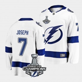 2021 Stanley Cup Champions Tampa Bay Lightning Mathieu Joseph White Away 7 Jersey