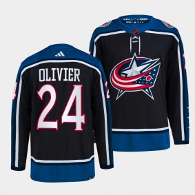 Mathieu Olivier Columbus Blue Jackets 2022 Reverse Retro 2.0 Navy #24 Authentic Primegreen Jersey Men's