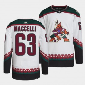 Arizona Coyotes 2022 Away Matias Maccelli #63 White Jersey Primegreen Authentic Pro