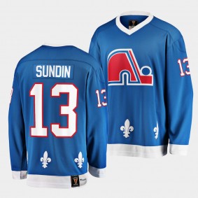 Mats Sundin Quebec Nordiques Retired Player Blue Jersey Premier