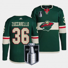 Minnesota Wild Mats Zuccarello 2022 Stanley Cup Playoffs #36 Green Jersey Authentic Pro