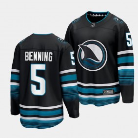 San Jose Sharks Matt Benning 2023-24 Cali Fin 3rd Alternate Black Breakaway Player Jersey Men's