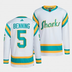 Reverse Retro 2.0 San Jose Sharks Matt Benning #5 White Authentic Primegreen Jersey 2022