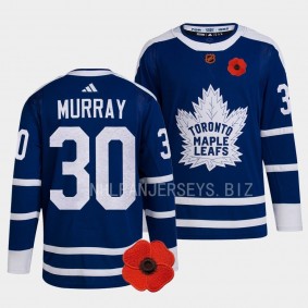 Canadian Remembrance Day Toronto Maple Leafs Matt Murray #30 Blue Lest We Forget Jersey 2022